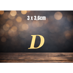 Litera D 3cm, czcionka Georgia kursywa, sklejka 3mm